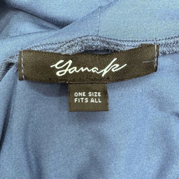 YANA K BLUE COWL NECK LONG SLEEVE OVERSIZED LOOSE FIT PONCHO TOP - Picture 8 of 11